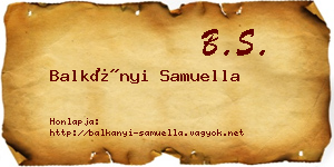 Balkányi Samuella névjegykártya